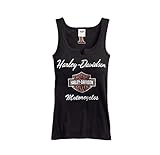 Harley-Davidson Women's Classic Notch Neck Tank, Black