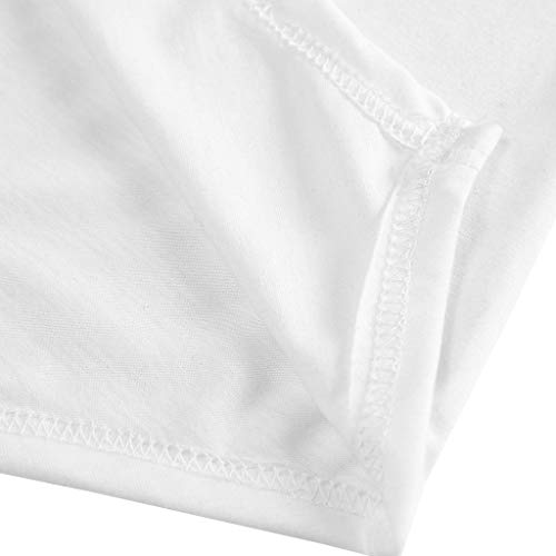 Sanyyanlsy Womens Button Turn Down Neck Tank Tops Sleeveless Asymmetrical Hem Loose Vest T-Shirt Solid Color Blouse White
