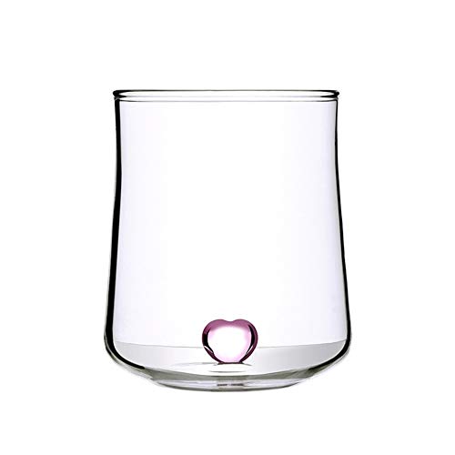 Home+ Whisky gläser, 2ST Rosa Hart Glasschalen Weingläser Glas Saft Cup Glas Trinkglas Cocktailglas 350ml (Color : 2Pcs… – Bild 3