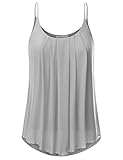 JJ Perfection Women's Pleated Chiffon Layered Cami Tank Top GREY 2XL