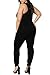 Fixmatti Women Fashion 1pc Low V Sleeveless Pant Set Romper Outfit Black S