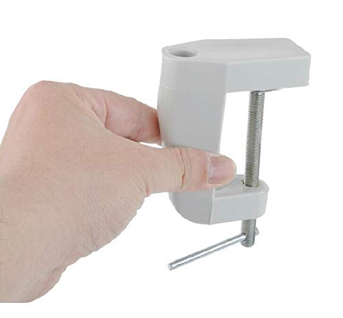 Zinnor 10X Desk Table Clamp Mount Magnifier, Desk Table Magnifier with LED Light Magnifying Glass Lens Diopter, Utility Light for Desk, Table, Task, Craft, Workbench (Cyan Glass) - USA Shipping
