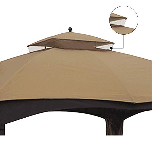 Keymaya Replacement Canopy Top for Lowe's Allen Roth 10X12 Gazebo #GF-12S004B-1 (Khaki)