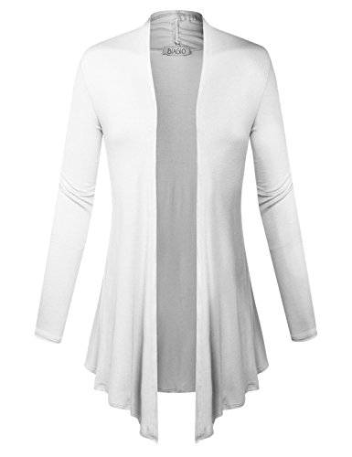 image for BIADANI Women Open Front Lightweight Cardigan White Large, womens, Col