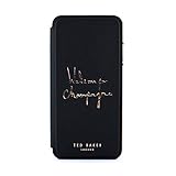 Ted Baker Champagne Fashion Mirror Folio Card Slot Case for iPhone Xs Max, Protective Cover iPhone Xs Max for Professional Women/Girls