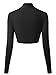 MsBasic Womens Versatile Open Front Lightweight Long Sleeve Bolero Shrug Small Black