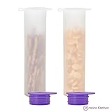 Multi-purpose Reusable Snack -Container & Ice Pop Mold with Accessory Cap for Straw & Popsicle Stick - 2 Pack Clear