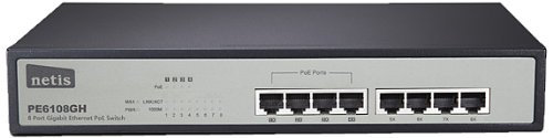 Netis PE6108GH 8-Port Gigabit Desktop Switch with 4 PoE Port, Upto 30W per port, Total PoE Budget 60W IEEE802.3af/at