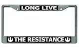 Long Live The Resistance Star Wars Chrome License Plate Frame