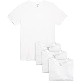 IZOD Mens Undershirts - 4 Pack Lightweight Breathable Cotton Mens Shirts Crew Neck & V Neck Undershirts for Men (Sizes: S-XL)