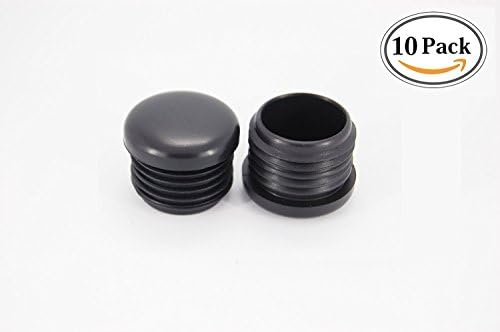 1" OD Black Round for Tough High Premium Quality Synthetic Rubber Rugged Plugs by 1 Inch Cap Cover Tube Chair Glide Insert Finishing Plug(Not Plastic) - 10 Pack