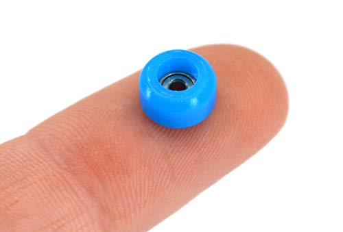 Teak Tuning CNC Polyurethane Fingerboard Bearing Wheels, Light Blue - Set of 4 Wheels - Durable Material with a Hard Durometer