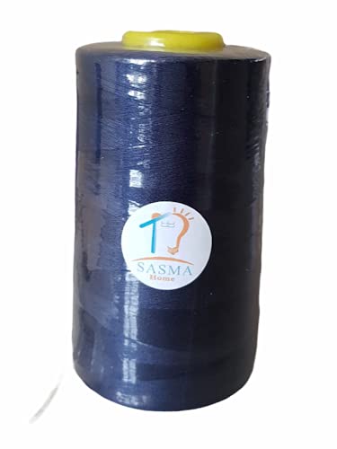 Sasma Home Overlocking Thread - 4 x 5000 Yard Spool - Polyester - Navy Blue