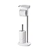 Joseph Joseph 70518 EasyStore Butler Toilet Paper Holder Stand and Spare Roll Storage with Shelf and Drawer, Stainless Steel, 1 EA