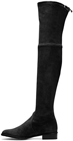 Mavirs Knee High Boots, Women's Round Toe Thigh High Over The Knee Boots Stretch Suede Flat Heel Tall Boots 10 M US