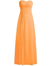 JAEDEN Women's Long Sweetheart Chiffon Pleat