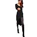 Ladies Long Sleeves Stretchy High Low Hem Casual Tunic Shirt