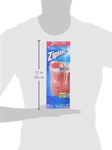 ZIPLOC GALLON FOOD STORAGE FREEZER BAGS, NEW STAY OPEN DESIGN WITH STAND-UP BOTTOM, EASY TO FILL, 28 COUNT