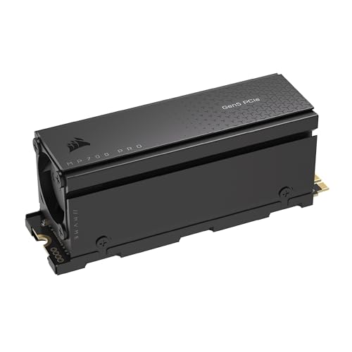Corsair MP700 PRO Mit Luftkühler 2TB M.2 PCIe Gen5 x4 NVMe 2.0 SSD - M.2 2280 - Bis zu 12.400MB/sec Sequentielles Lesen - High-Density TLC NAND - Schw