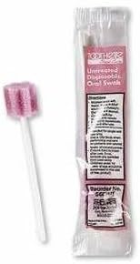 Toothette Oral Swabstick, Unflavored, Pink, Untreated, Foam Tip, 5602UT - Pack of 250