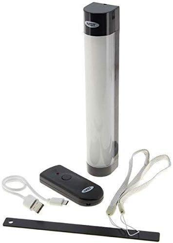 NGT Fishing Camping Rechargeable Bivvy Tent Light Power Bank Remote + RED Light, White,red, 21 x 3.5 x 3.5 cm