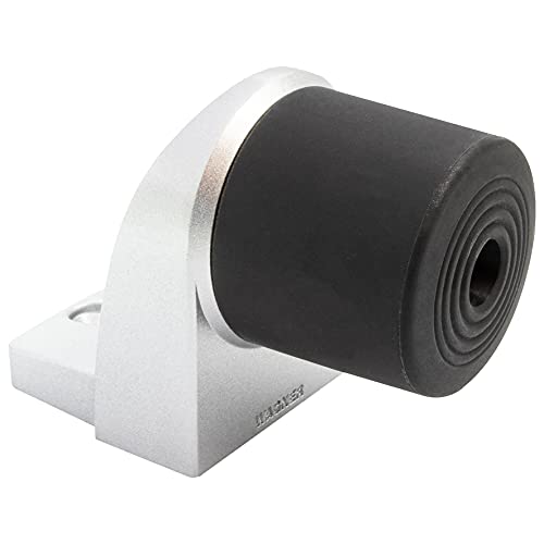 Wagner Doorstop Back Door - 94 x 52 x 68 mm, Premium Heavy Duty Buffer Made of die-cast zinc with Aluminium Look + Rubber, for in-/Outdoors, mounting Material Included - 15500111
