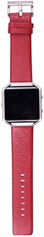 SUPTG Red Leather Luxe Band Strap For The New FITBIT BLAZE Fitness Watch Smart Watch