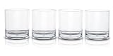 Modern Innovations 12 Ounce San Double Old Fashioned Whiskey Tumbler Set of 4-- Restaurant Quality BPA-Free, Break Resistant, Dishwasher Safe Acrylic Drinking Glasses and Whiskey Glass Set