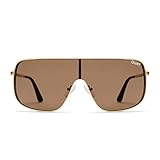 Quay Australia UNBOTHERED Women's Sunglasses Shield Sunnies - Gold/Brown