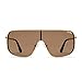 Quay Australia UNBOTHERED Women's Sunglasses Shield Sunnies - Gold/Brown