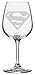 Superman Themed Etched All Purpose 12.75oz Libbey Wine Glass (Letter S)