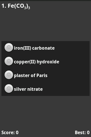 Chemical Compounds Quiz Terminology