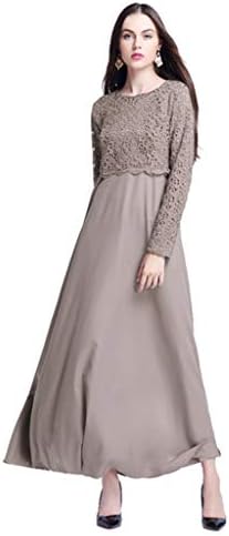 Women Maxi Dress, Timoon Ladies Elegant Lace Cocktail Long Sleeve Muslim Dubai Kaftan Abaya Dress Long Gown Dress