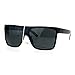 SA106 All Black Flat Top Mob Oversized Rectangular Sunglasses (Shiny Black)