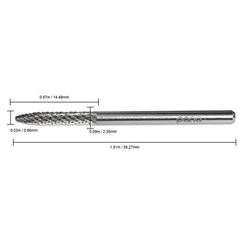 Pana 3/32" Under Nail Cleaner Safety Nail Carbide Bit - Silver Color (Grit: Fine - F) for Electric Dremel Drill Machine