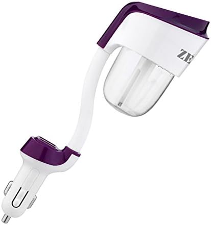 Car Oil Diffuser Humidifier, ZELAF 2nd-Gen Z8 Mini Travel Portable Cool Mist Ultrasonic Humidifier &amp; Aroma Diffuser Essential Oils Diffuser with 2.1A Dual USB Car Charger (Purple)
