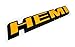 2pcs HEMI Side Fender Replacement Emblem Badge Plate Decal with Sticker for Dodge Charger V8 RT Ram 1500 Challenger (Yellow)