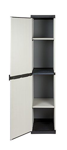 Kreher Hoher Nischenschrank mit spritzwassergeschützter Deckel- & Bodenplatte sowie 3 Einlegeböden (2 Davon verstellbar) - extra stabil, Leichter Aufbau, optimal für Haushalt oder Garten – Bild 4