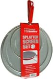 Home Basics Splatter Screen Set, 3 Pieces - 8", 10" &amp; 12" Screen (Assorted Handle Color) (Kitchen)