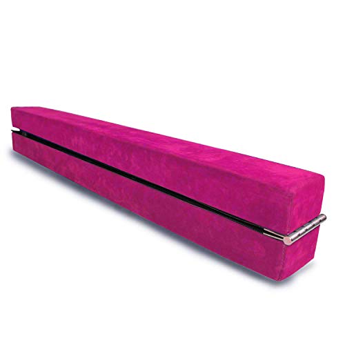 Vehipa Gymnastics Balance Beam,8.2 Ft Wood Core Folding Floor Balance Beam with Anti-Slip Base,Foam Top and Carry Handles，Home Training Floor Beam (Pink) - Thumbnail 6