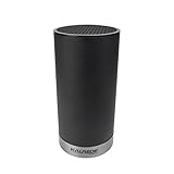 KALREDE Knife Block Plastic, 1 Universal Knife Block without Knives,Round Soft Touch Empty Kitchen Knife Holder Stand Organizer (Black)