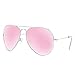 Retro Polarized Sunglasses for Women UV Protection Fashion Sun Glasses with Case 58MM(Silver, Pink Mom)