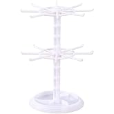 Cchenxxi 2 Tier Rotating Jewelry Display Stand, Necklace Holder, Jewelry Tree Stand, DIY Organizer for Bracelets, Necklaces, Earrings, Rings, Watches (white)