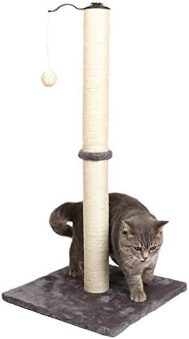 高さ85cm 猫 爪とぎ つめとぎ ねこ 猫爪とぎ 麻 爪研ぎ ポール ストレス解消 運動不足改善 家具破壊防止 天然サイザル麻 小型キャットタワー ガリガリポール スクラッチャー おもちゃ 組立説明書付き 85cmグレー