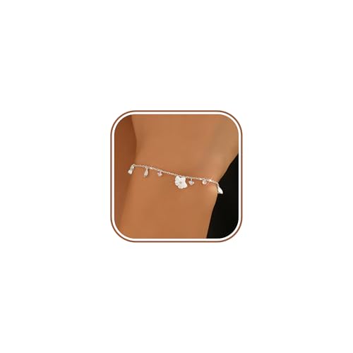 LOVECOM 925 Serling Silver Cute Flower Leaf Bracelets for Women (Silver) at Amazon
