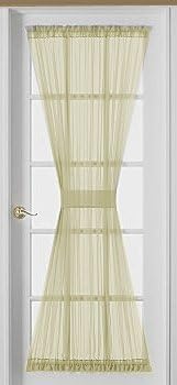 Amazon Com 72 Inch Sheer Voile French Door Panel Curtain Beige