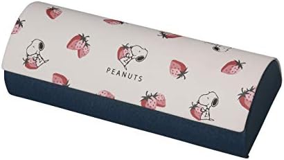 パール スヌーピー メガネケース ネイビー ハード マグネット クロス 付き いちごダイスキ (約)高さ4.0×幅16.0×奥行き6.0cm