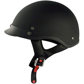 VCAN Cruiser Solid Flat Black Half Face Motorcycle Helmet (Medium)