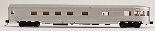 Bachmann Industries Streamline Fluted Observation Car with Lighted Interior - Unlettered Aluminum (N Scale), 85'