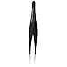 BEST POINT TWEEZERS SET FOR INGROWN HAIR Includes CASE and Ebook - Black Prime Stainless Steel Tweezer Ingrown - Professional Sharp Pointed - Great for hairs tweezer, hair removal and men